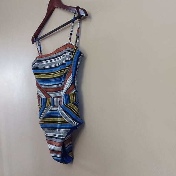 Becca striped one piece open back swimsuit - Picture 5 of 8